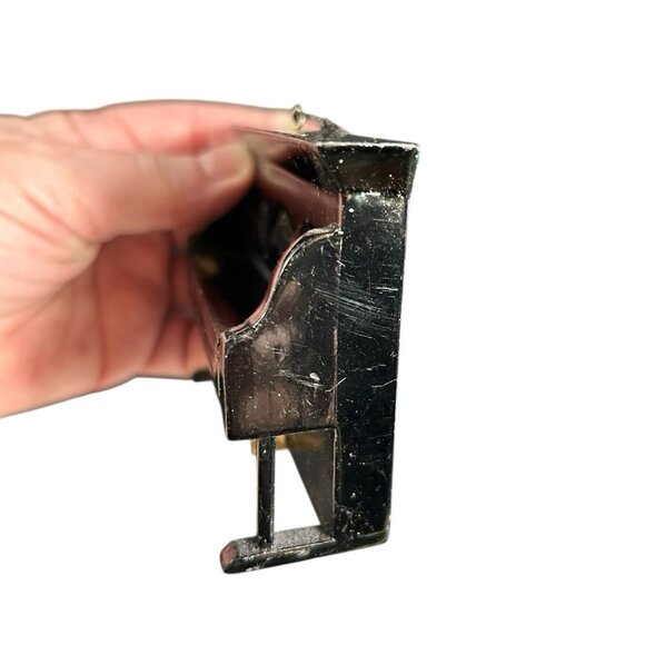 Classic Black Piano Christmas Ornament Upright Key Cover Opens Closes Holiday - Picture 7 of 10